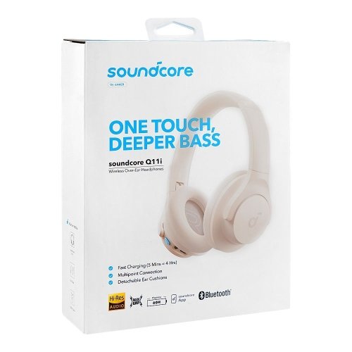 احصل على Soundcore Q11i Wireless Headphones سماعات Bluetooth عالية الأداء ببطارية حتى 60 ساعة، BassUp لتعزيز الجهير مثالية للموسيقى والاتصالات ضمان 18 شهر