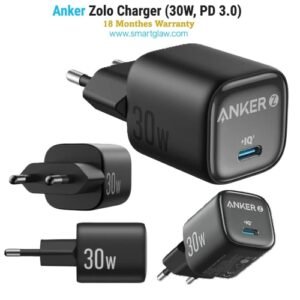 شاحن Anker Zolo 30W Type-C Charger بتقنية Power Delivery لشحن سريع وآمن للآيفون والأندرويد، تصميم مدمج، حماية ذكية متعددة، وأداء موثوق للاستخدام اليومي.