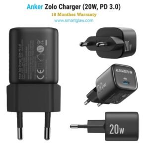 شاحن Anker Zolo 20W USB-C بتقنية Power Delivery لشحن سريع وآمن للآيفون والأندرويد، تصميم مدمج، حماية ذكية متعددة، وأداء موثوق للاستخدام اليومي والسفر.