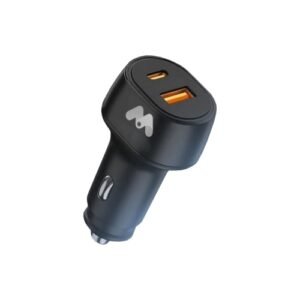 شاحن سيارة Majentik M-CC02 48W Car Charger بمنفذي USB-C وUSB-A ودعم PD & QC للشحن السريع، تصميم ذكي وآمن لتزويد أجهزتك بالطاقة أثناء القيادة.