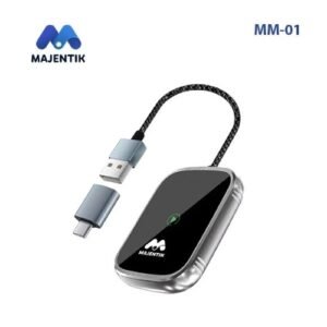 اجعل CarPlay وAndroid Auto في سيارتك لاسلكيين مع محوّل Majentik MM-001 Wireless CarPlay Adapter — اتصال سريع ومستقر بدون أسلاك، مع كشف تلقائي لجهازك.