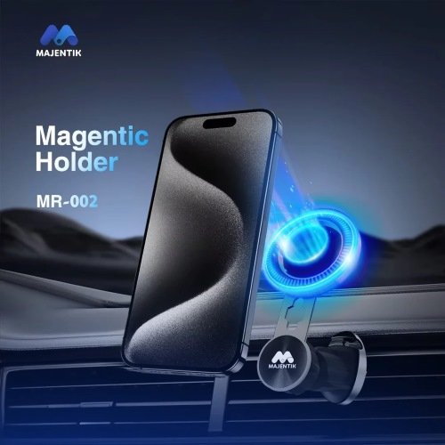 حامل موبايل سيارة Majentik MR‑003 Magnetic Holder مع امتصاص مغناطيسي قوي، دوران 360° وتركيب مرن على اللوحة أو الزجاج — تثبيت آمن وسهل لهاتفك أثناء القيادة.