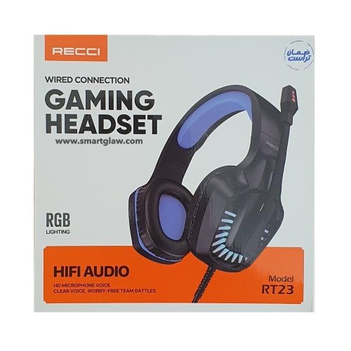 سماعة الألعاب RECCI RT23 توفر صوت محيطي واضح، ميكروفون عالي الجودة، وتصميم مريح،. متوافقة مع الكمبيوتر، البلايستيشن والموبايل، أفضل خيار للجيمينج الاحترافي.