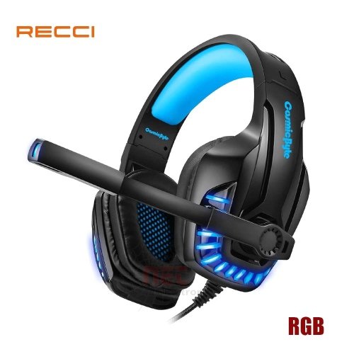 سماعة الألعاب RECCI RT23 توفر صوت محيطي واضح، ميكروفون عالي الجودة، وتصميم مريح،. متوافقة مع الكمبيوتر، البلايستيشن والموبايل، أفضل خيار للجيمينج الاحترافي.