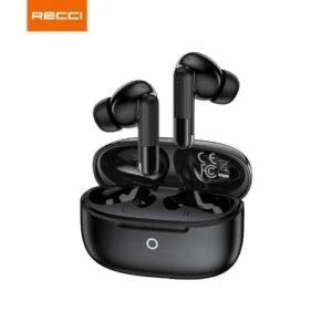 سماعات Recci REP-W97 Wireless Earphones بتقنية Bluetooth 5.3 وجودة صوت عالية مع تحكم باللمس وبطارية قوية وصوت نقي، مثالية للموسيقى والمكالمات ضمان محلي عام