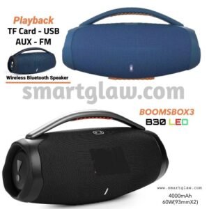 BOOMSBOX3 B30 LED Speaker مكبر صوت بلوتوث بسعة بطارية 4000mAh. تصميم لأداء صوتي عالي الجودة، اتصال لاسلكي، يدعم AUX-TF-FM-USB، بقوة 60W.