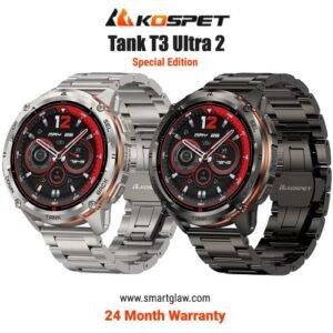 اشتري Kospet Tank T3 Ultra 2 Special Edition بشاشة AMOLED 1.43 بوصة، GPS مزدوج التردد، مقاومة ماء 5ATM + IP69K، مكالمات بلوتوث وبطارية حتى 15 يومًا.
