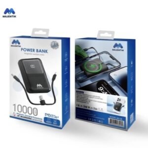 اشتري Power Bank Majentik MJ-28 بسعة كبيرة وشحن سريع 22.5W. يدعم الموبايلات، الإيربود والساعات الذكية، تصميم محمول وضمان سنة.