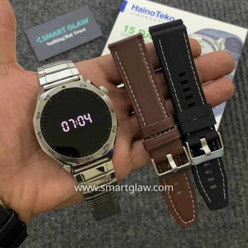 Haino Teko-33 WaterProof شاشة أموليد عالية الدقة بمقاس 1,43بوصة، إجراء والرد على المكالمات، اشعارات التطبيقات، إلتقاط الصور من الساعة، دعم Always On Display