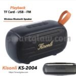 Kisonli KS-2004 Bluetooth Speaker ،يعمل بتقنية البلوتوث يتميز بصوت ستيريو نقي، مدخل كارت ميموري ومدخل فلاشة USB، يدعم راديو FM، تقنية البلوتوث الموثوقة.