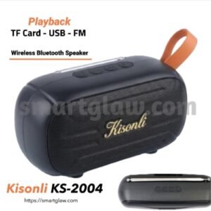 Kisonli KS-2004 Bluetooth Speaker ،يعمل بتقنية البلوتوث يتميز بصوت ستيريو نقي، مدخل كارت ميموري ومدخل فلاشة USB، يدعم راديو FM، تقنية البلوتوث الموثوقة.