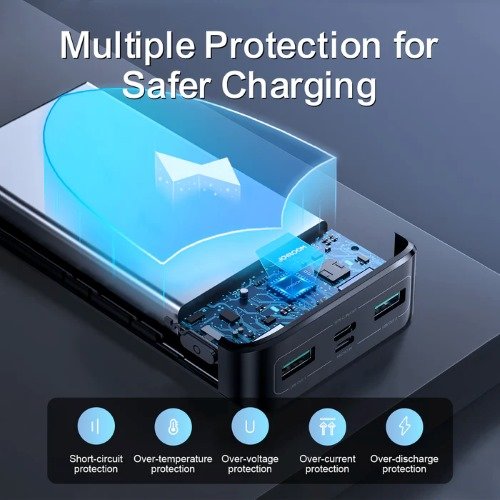 اشتري باور بانك JOYROOM JR-QP192 20000mAh مع شحن سريع 22.5W ودعم PD وQC، وشحن 3 أجهزة في نفس الوقت، مع شاشة LED ونظام حماية متكامل وضمان جودة.