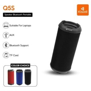 اشتري Kisonli Q5S Portable Speaker بقدرة 10W وصوت ستيريو نقي، تدعم Bluetooth وFM وTF Card وUSB وAUX، مع بطارية 1800mAh وتشغيل حتى 6 ساعات وتصميم عصري أنيق.