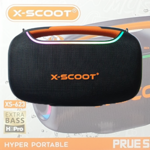 X-SCOOT XS-623 RGB Music Speaker مكبر صوت بلوتوث بسعة بطارية 4000mAh. تصميم لأداء صوتي عالي الجودة، اتصال لاسلكي، يدعم AUX-TF-USB، إضاءة RGB، بقوة 60W.