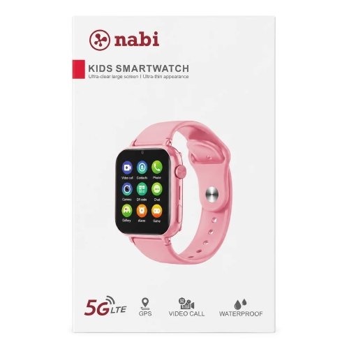 Nabi Z17 5G Kids Smartwatch ساعة ذكية للأطفال بشاشة 1.85 بوصة، مكالمات صوت وفيديو، GPS لتحديد الموقع، زر SOS، دعم 4G و5G ومقاومة للماء.