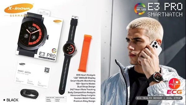 X-INOVA E3 PRO مع سوار سيليكون وسوار Woven