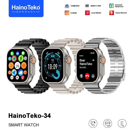 ساعة Haino Teko-34 الذكية بشاشة AMOLED مقاس 2.02 بوصة