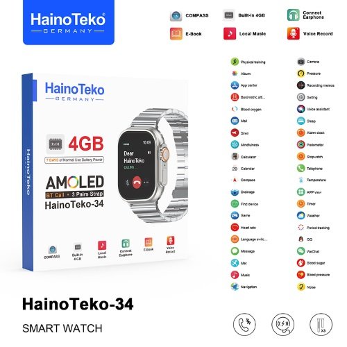 ساعة Haino Teko-34 تدعم الاتصال بسماعات AirPods عبر Bluetooth